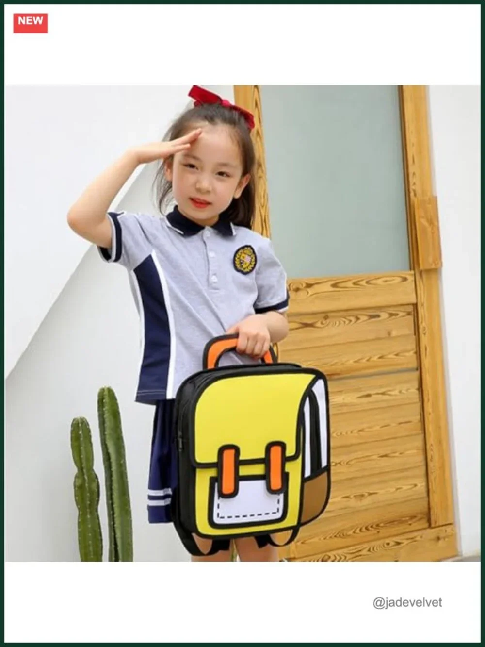 Kids Kawaii Backpack Cute Toddler 2D Cartoon Paper Jump Bookbag School Bag